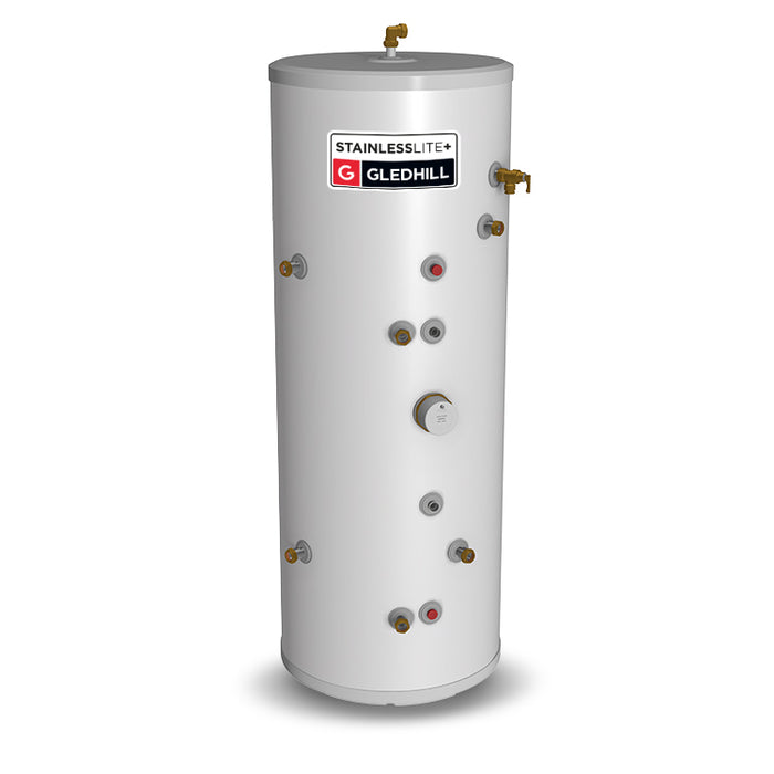 GLEDHILL STAINLESS LITE PLUS SOLAR 180 LITRE INDIRECT UNVENTED CYLINDER
