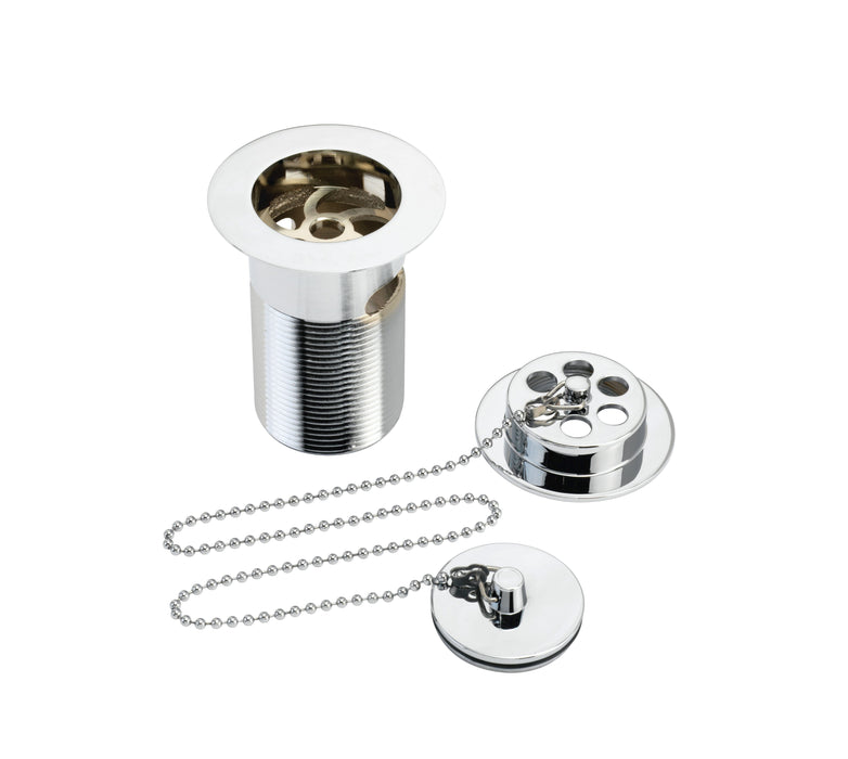 Luxury Bath Waste with Brass Plug Chrome