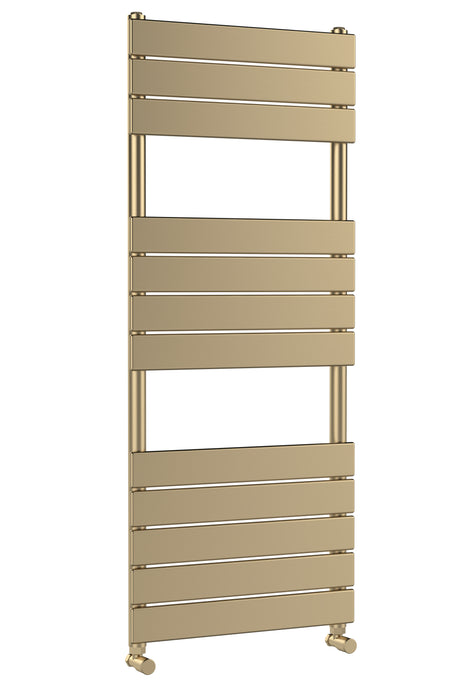 Square Flat Towel Radiator 1213x500 Brushed Brass