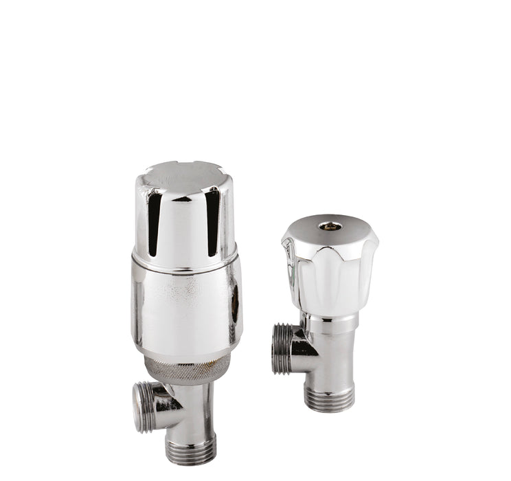 Angled Thermostatic Radiator Valve Pack  Chrome
