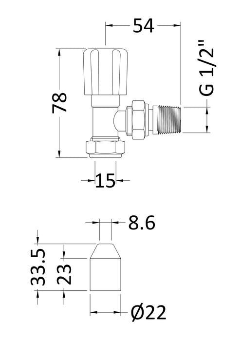 Angled Radiator Valve Pack (Pairs) Chrome