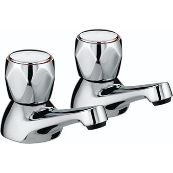 Club Bath Taps with Metal Heads Chrome