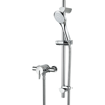 Sonique2 Thermostatic Surface Mounted Shower Valve with Adjustable Riser Chrome