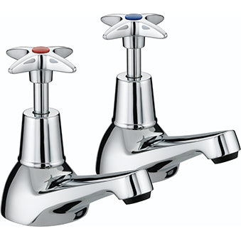 5412 Cross Top Bath Taps Chrome