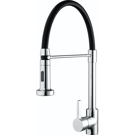 Liquorice Monobloc Sink Mixer with Pull Down Spray Chrome