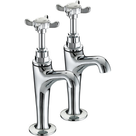 1901 High Neck Pillar Taps Chrome