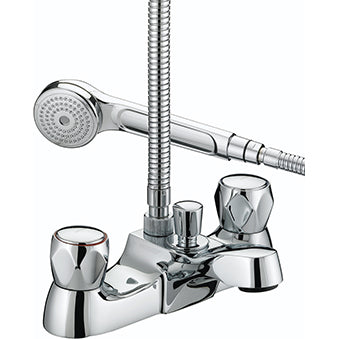 Club Luxury Bath Shower Mixer with Metal Heads Chrome