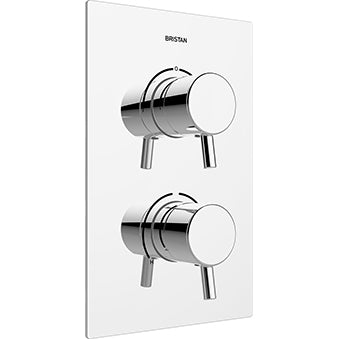 Prism Recessed Thermostatic Dual Control Shower Valve with Integral Two Outlet Diverter Chrome