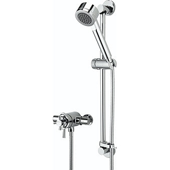 Rio Thermostatic Surface Mounted Shower Valve with Riser Rail Chrome
