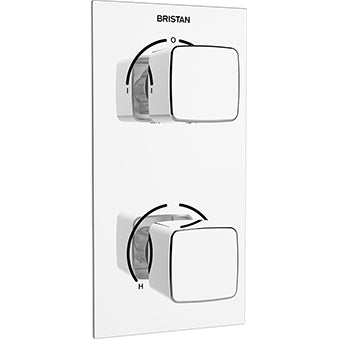 Cobalt Recessed Thermostatic Dual Control Shower Valve with Integral Diverter Chrome