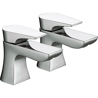 Hourglass Basin Taps Chrome