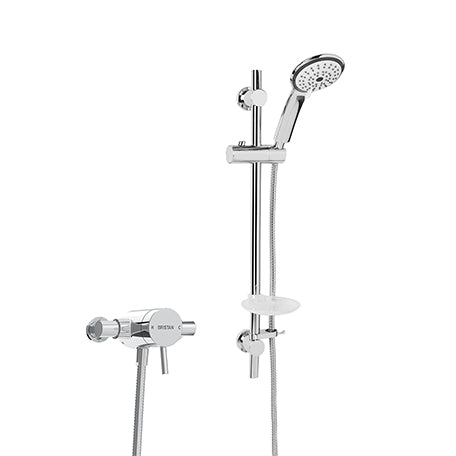 Prism Exposed Sequential Chrome Shower Valver with Adjustable Riser Kit