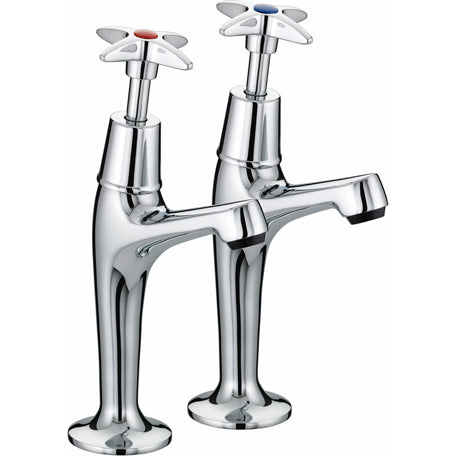 X Head High Neck Pillar Taps Chrome
