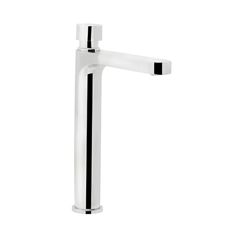 Single Tall Body Pillar Basin Soft Touch Timed Flow Tap Chrome