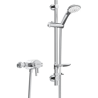 Prism Exposed Concentric Chrome Shower Valve with Adjustable Riser Kit