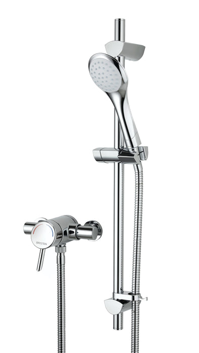 Acute Thermostatic Surface Mounted Shower Valve with Adjustable Riser Chrome