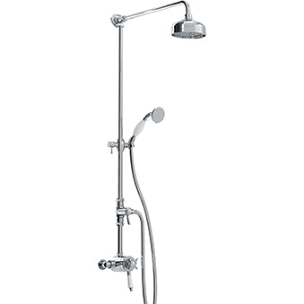 1901 Exposed Concentric Chrome Shower Valve with Diverter and Rigid Riser Kit